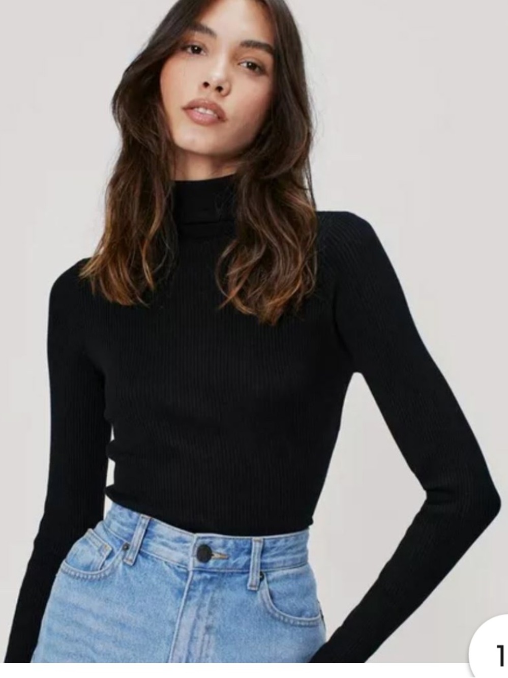 Nasty Gal Black Long Sleeve Turtleneck Top